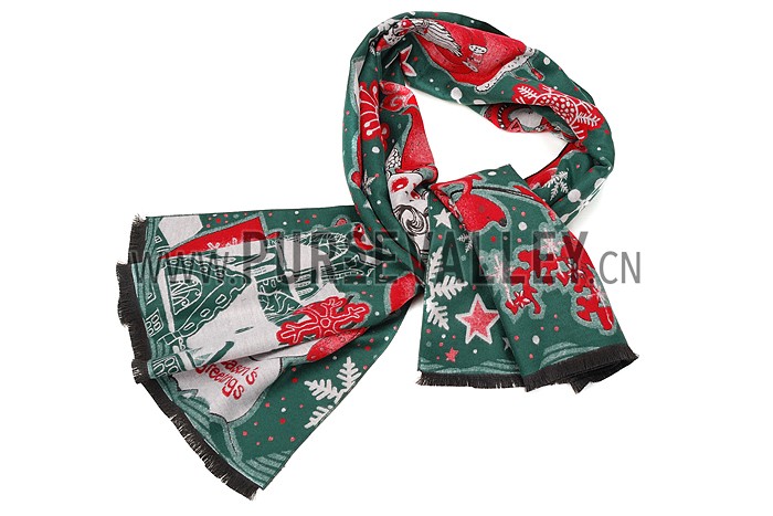 Hermes Santa Bold Print Green 621797