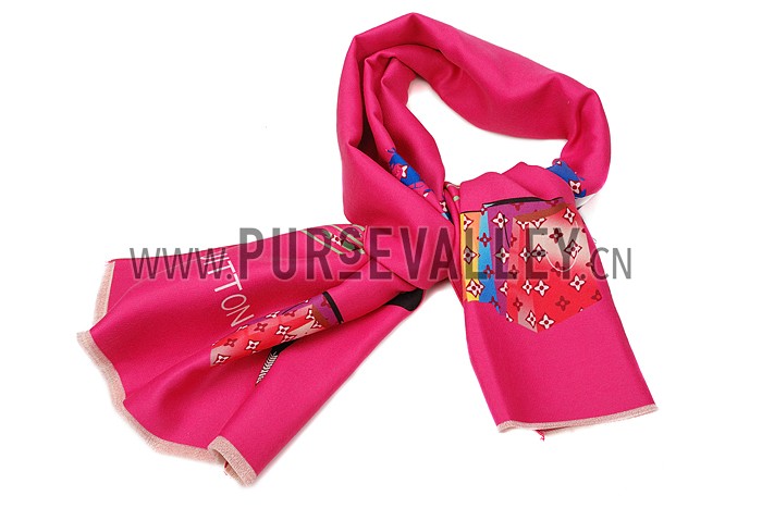 Louis Vuitton Womens Silhouette Signature Scarf Fuchsia 621805