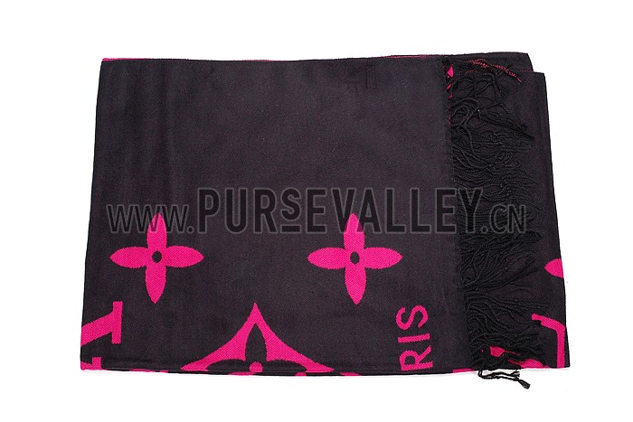 Louis Vuitton Big Monogram Black Pink Scarf 621747