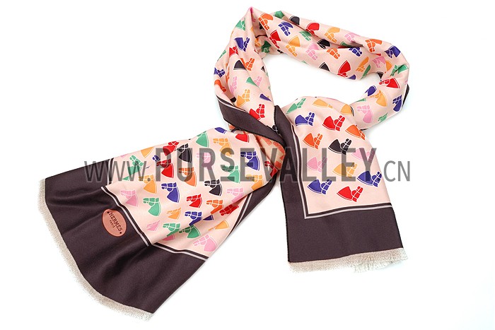 Hermes Horse Head Print Scarf Pink 621788