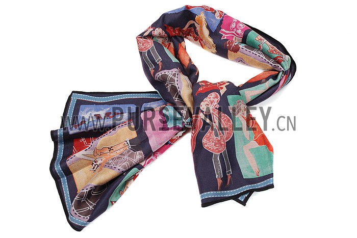Hermes Retro Scarf Black 621794