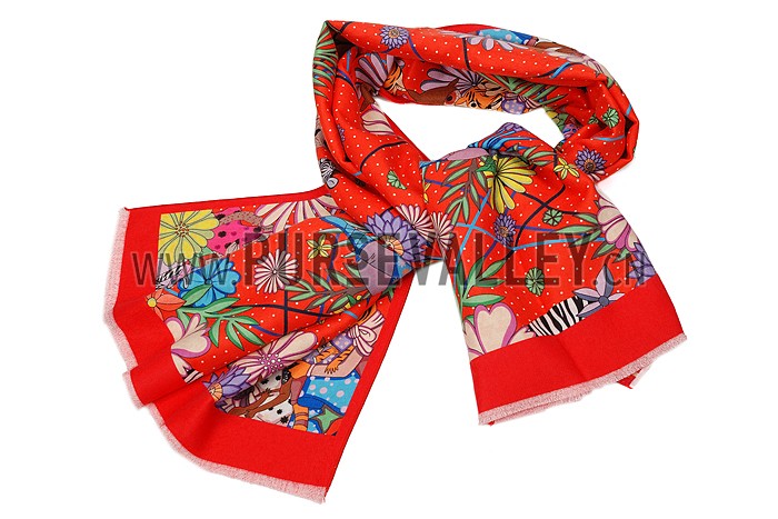 Hermes Animal Kingdom Scarf Orange 621799