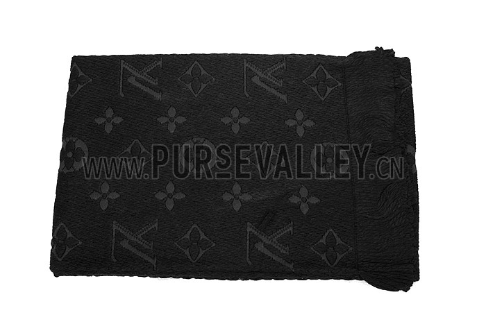 Louis Vuitton Black Monogram Narrow Scarf 621748