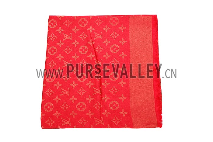 Louis Vuitton Red Monogram Shawl 621734