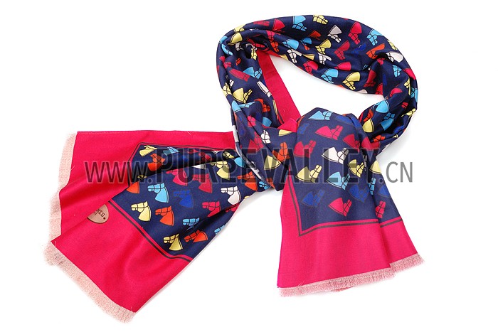 Hermes Horse Head Print Scarf Dark Blue 621789