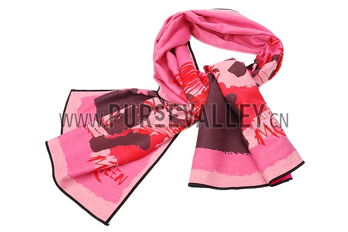Alexander McQueen Printed Panthere Fuchsia Scarf 621781