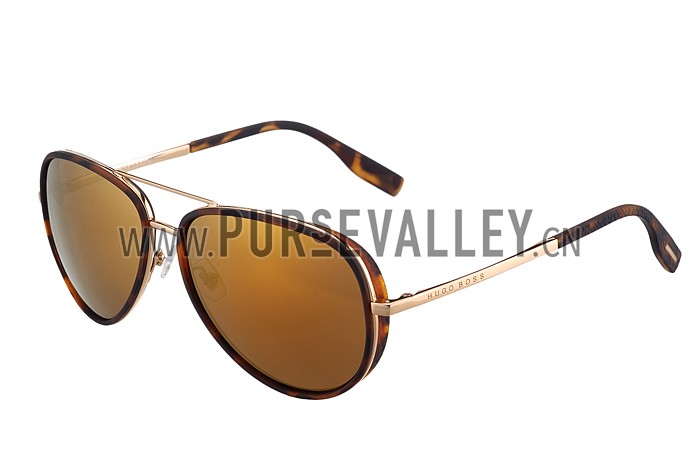 Hugo Boss Aviator Gold Frame Yellow Lens Sunglasses 307879