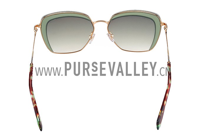 Miu Miu Square Double Frames Light Green Sunglasses 307892