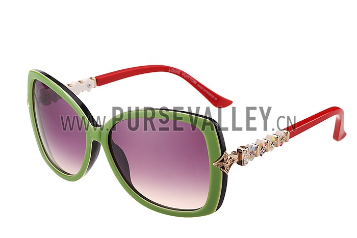 Louis Vuitton Petal Motif Green Frame Sunglasses 308113