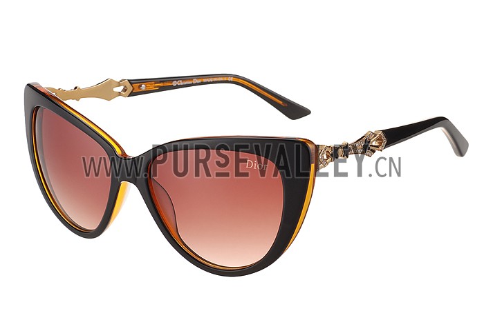 Christian Dior Cat Eye With 3 Stars Brown Sunglasses 308024