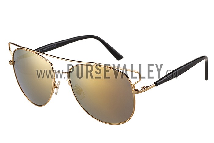 Christian Dior Technologic Gold Frame Gold Mirrored Lenses Sunglasses 308122