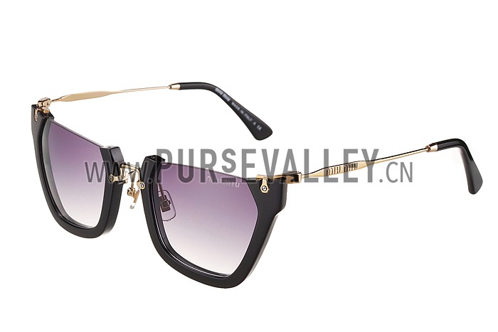 Miu Miu Cut Off Cat-Eye Black Sunglasses 308035