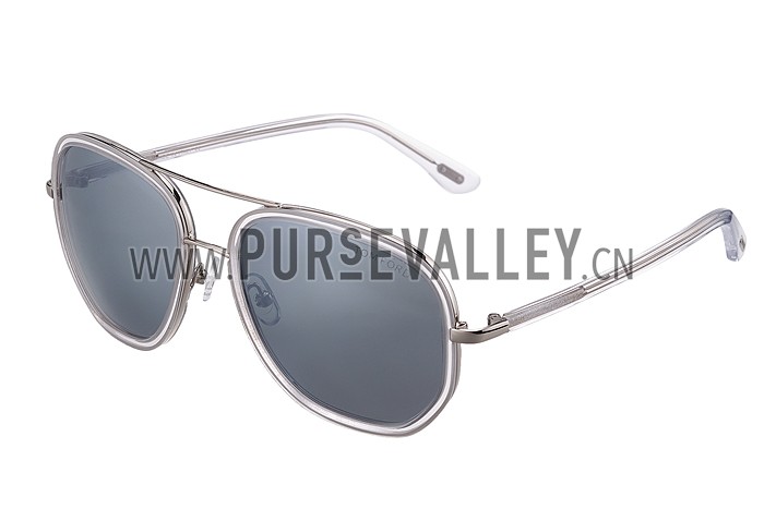 Tom Ford Cyrille Aviator White Frame Sunglasses 307900