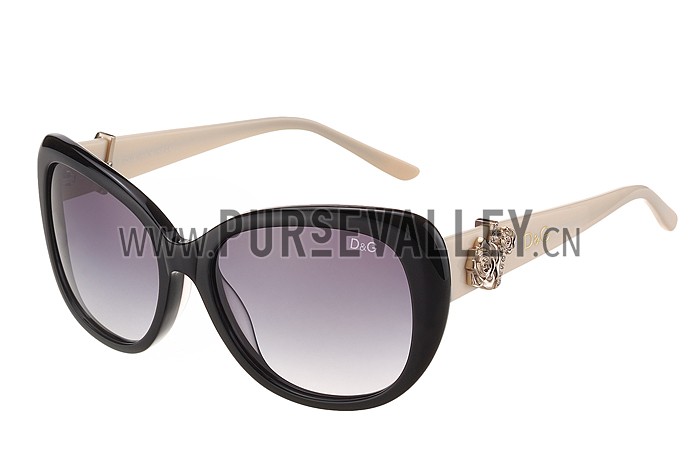 Dolce and Gabbana White With Silver Roses Sunglasses 308028