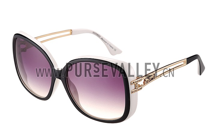 Hermes Studded Carriage Detail White Frame Sunglasses 308096
