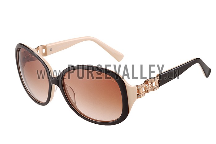 Hermes Oversized Round Frame Beige Sunglasses 308098