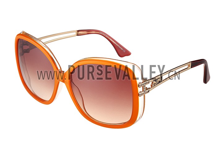 Hermes Studded Carriage Detail Orange Frame Sunglasses 308095
