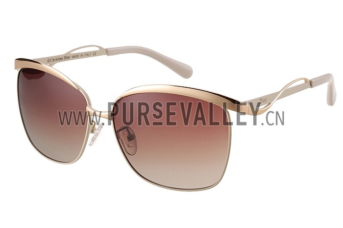 Christian Dior Demoiselle White Frame Brown Lenses Sunglasses 308120