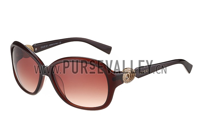Gucci Elegant Oval Shaped Brown Sunglasses 308033