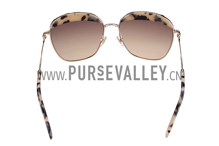 Miu Miu Oversized Square Half Frames Printed Sunglasses 307898