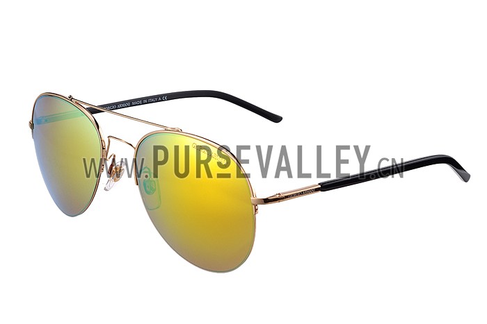 Giorgio Armani Aviator Yellow Lens Sunglasses 307872