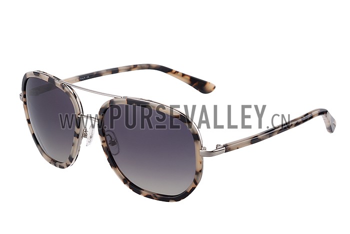 Tom Ford Cyrille Aviator Animal Print Frame Sunglasses 307898