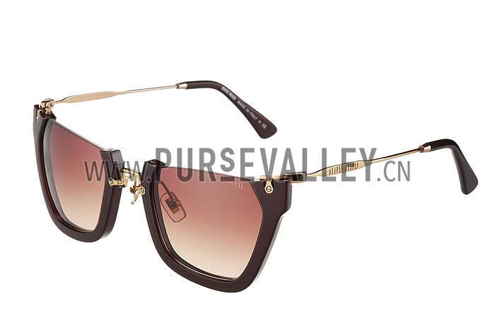 Miu Miu Cut Off Cat-Eye Brown Sunglasses 308036
