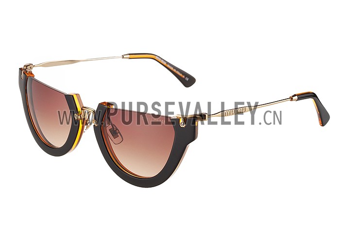 Miu Miu Rounded Cut Off Cat-Eye Orange Sunglasses 308042