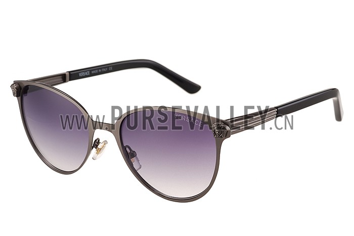 Versace Medusa Chrome Frame Grey Lenses Sunglasses 308182