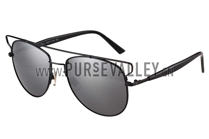 Christian Dior Technologic Black Frame Grey Mirrored Lenses Sunglasses 308121