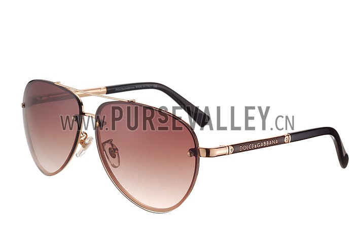 Dolce and Gabbana Pilot Gold Frame Sunglasses 308194