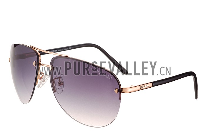 Prada Aviator Gold Frame Black Temples Sunglasses 308228