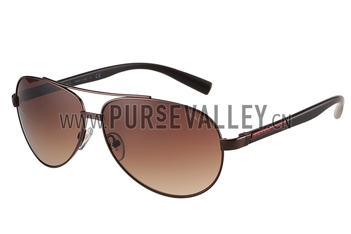 Prada Linea Rossa Brown Frame Brown Lenses Sunglasses 308154