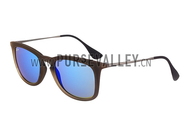 Ray Ban Wayfarer Light-Ray Brown Frame Light Blue Lenses Sunglasses 308234