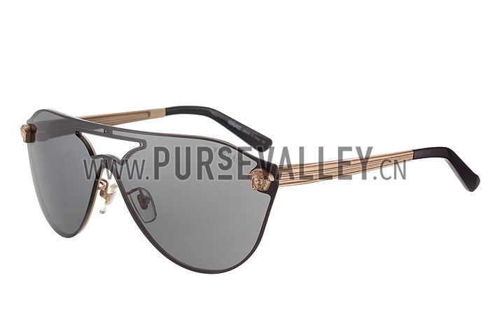 Versace Medusa Aviator Light Grey Lenses Gold Temples Sunglasses 308246