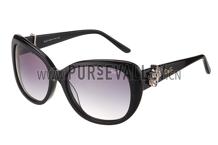 Dolce and Gabbana Black With Silver Roses Sunglasses 308025