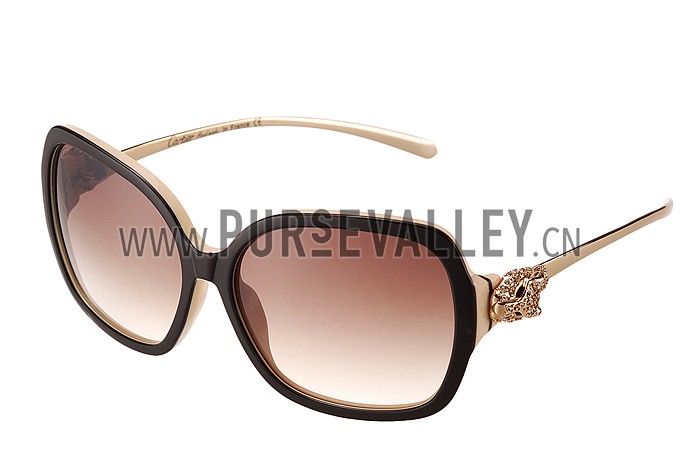 Cartier Panthere Wild de Cartier Beige Frame Sunglasses 308068