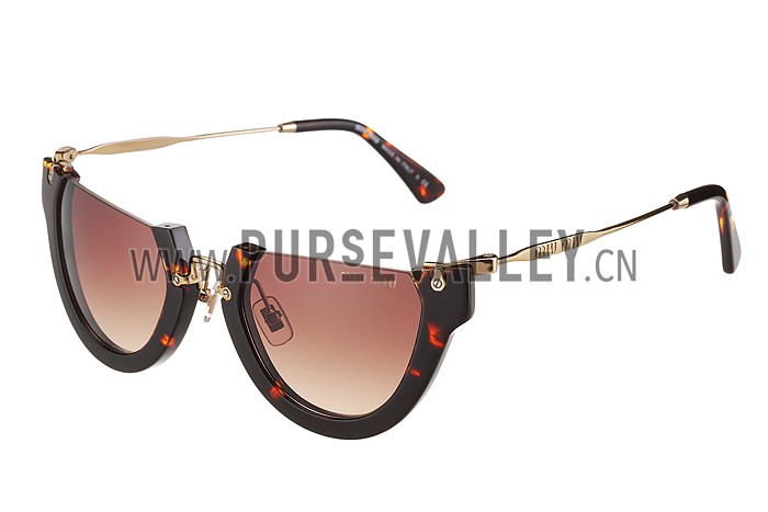 Miu Miu Rounded Cut Off Cat-Eye Sunglasses 308044