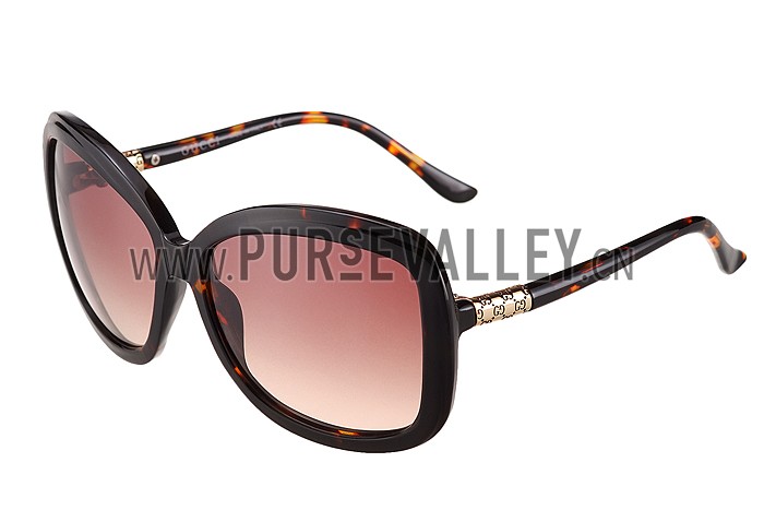 Gucci Guccissima Pattern Tortoiseshell Frame Sunglasses 308084