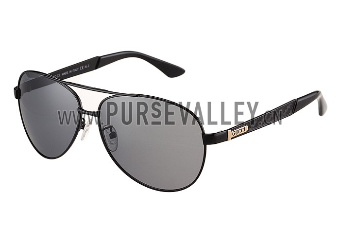 Gucci Signature Logo Black Frame Black Lenses Sunglasses 308146