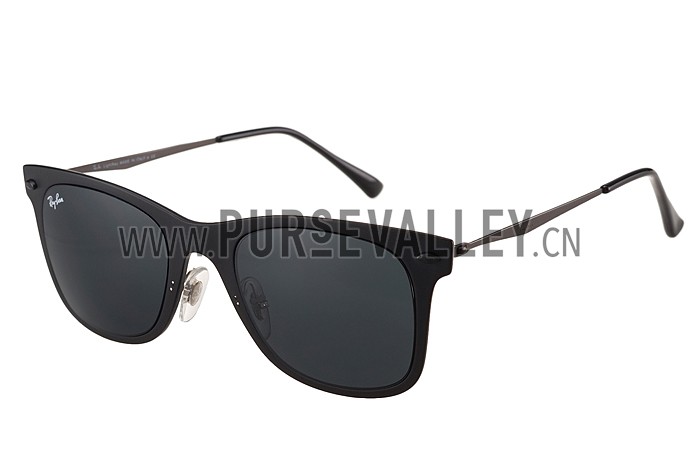 Ray Ban Wayfarer Light-Ray Black Frame Black Lenses Sunglasses 308162