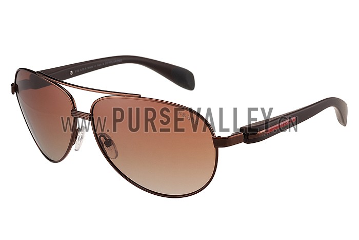 Prada Sporty Linea Rossa Brown Frame Brown Lenses Sunglasses 308155