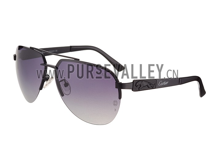 Cartier Wild Panthere Detail Black Frame Sunglasses 308188