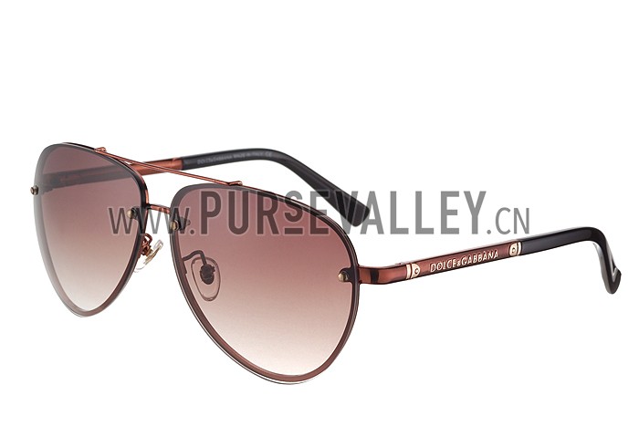 Dolce and Gabbana Pilot Brown Frame Sunglasses 308193