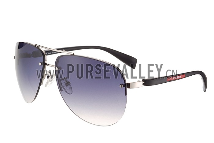Prada Sporty Linea Rossa Logo Silver Frame Sunglasses 308217