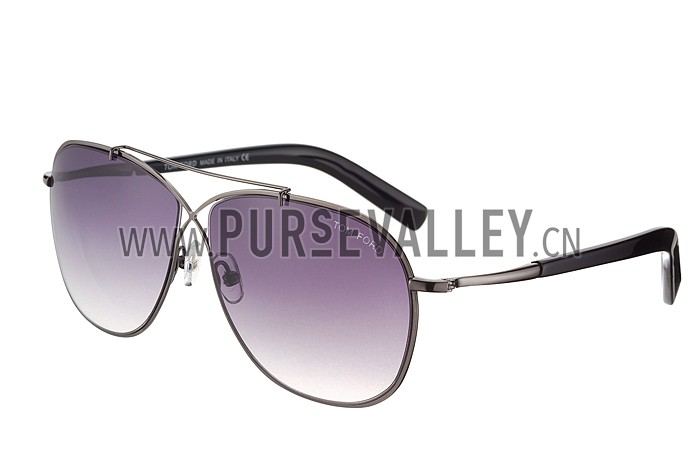 Tom Ford Eva Pilot Grey Frame Light Blue Lenses Sunglasses 308242