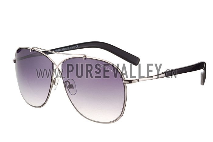 Tom Ford Eva Pilot Silver Frame Light Blue Lenses Sunglasses 308243