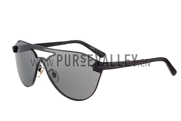 Versace Medusa Aviator Light Grey Lenses Black Temples Sunglasses 308244