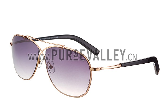 Tom Ford Eva Pilot Gold Frame Light Blue Lenses Sunglasses 308241