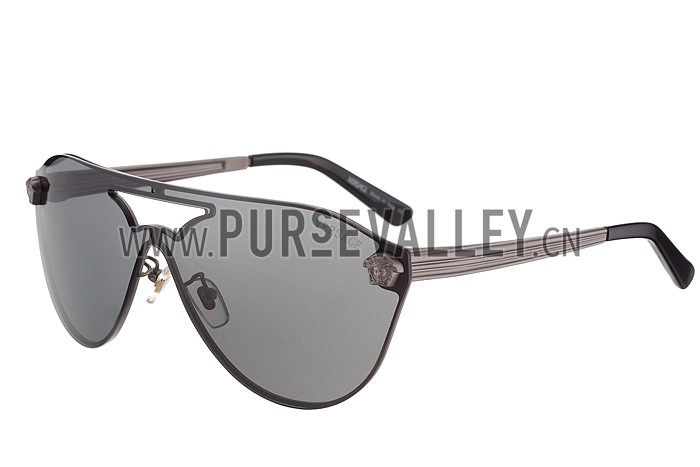 Versace Medusa Aviator Light Grey Lenses Grey Temples Sunglasses 308247